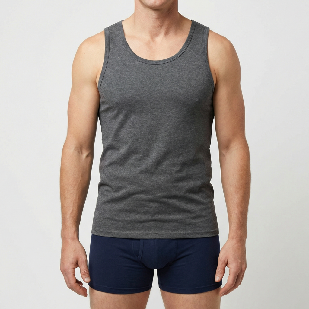 Beeren Heren Singlet M55 Zwart 2-Pack - gedragen