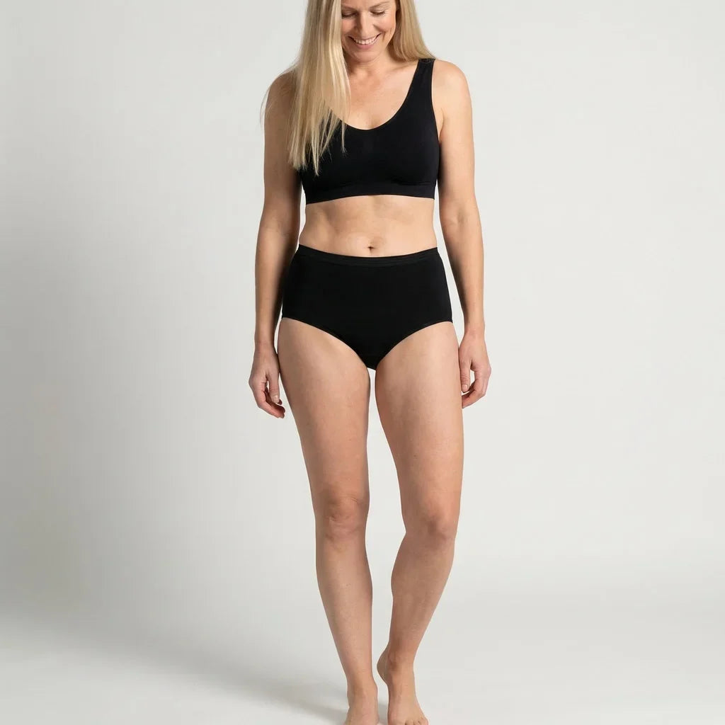 Beeren Dames Maxislip Comfort Feeling Zwart 2-Pack - gedragen