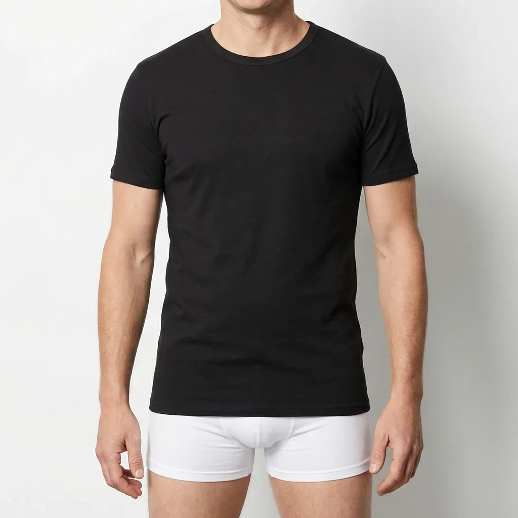 Beeren Heren T-Shirt M3000 Zwart Mega voordeelpack - gedragen