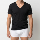 Beeren Heren T-Shirt Diepe V-Hals M3000 Zwart Mega voordeelpack - gedragen