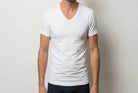 Beeren Heren Diepe V-Hals T-Shirt Extra Lang M3000 Wit 2-Pack - gedragen