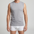 Beeren Heren Mouwloos Shirt M3000 Grijs 2-Pack - gedragen