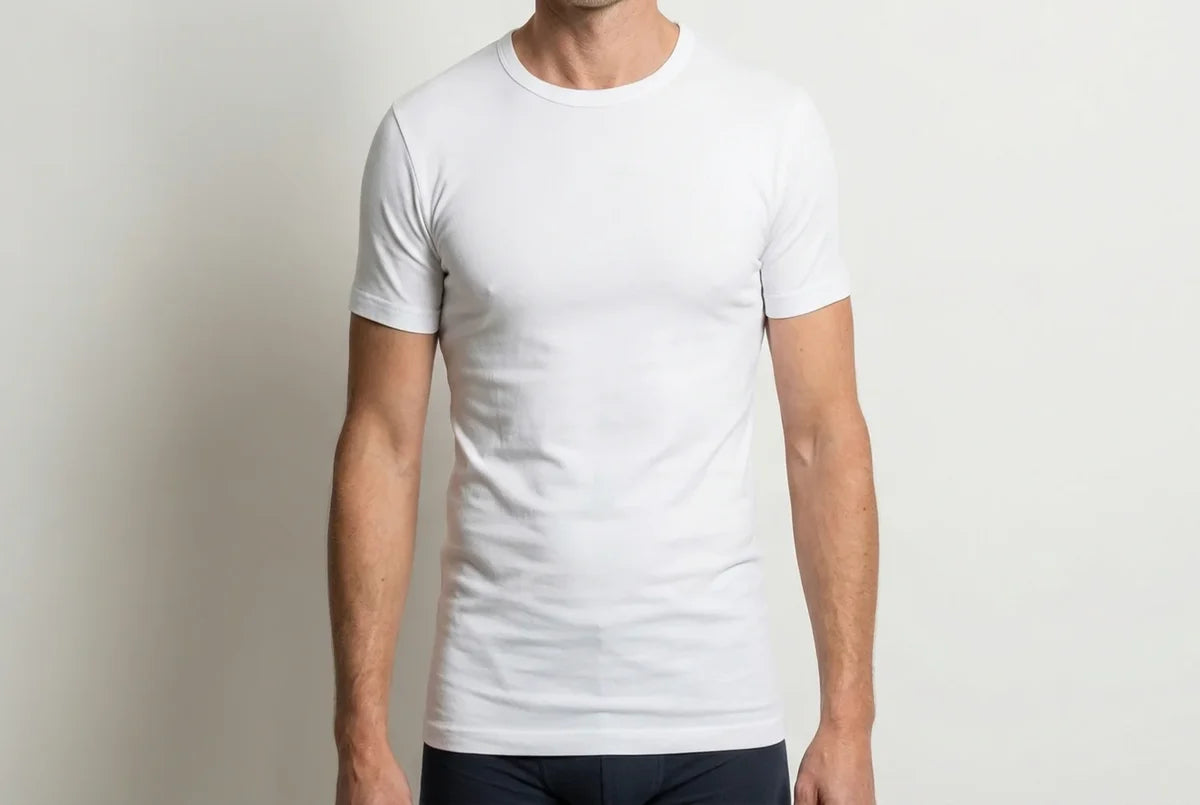 Beeren Heren T-Shirt Extra Lang M3000 Wit 2-Pack - gedragen