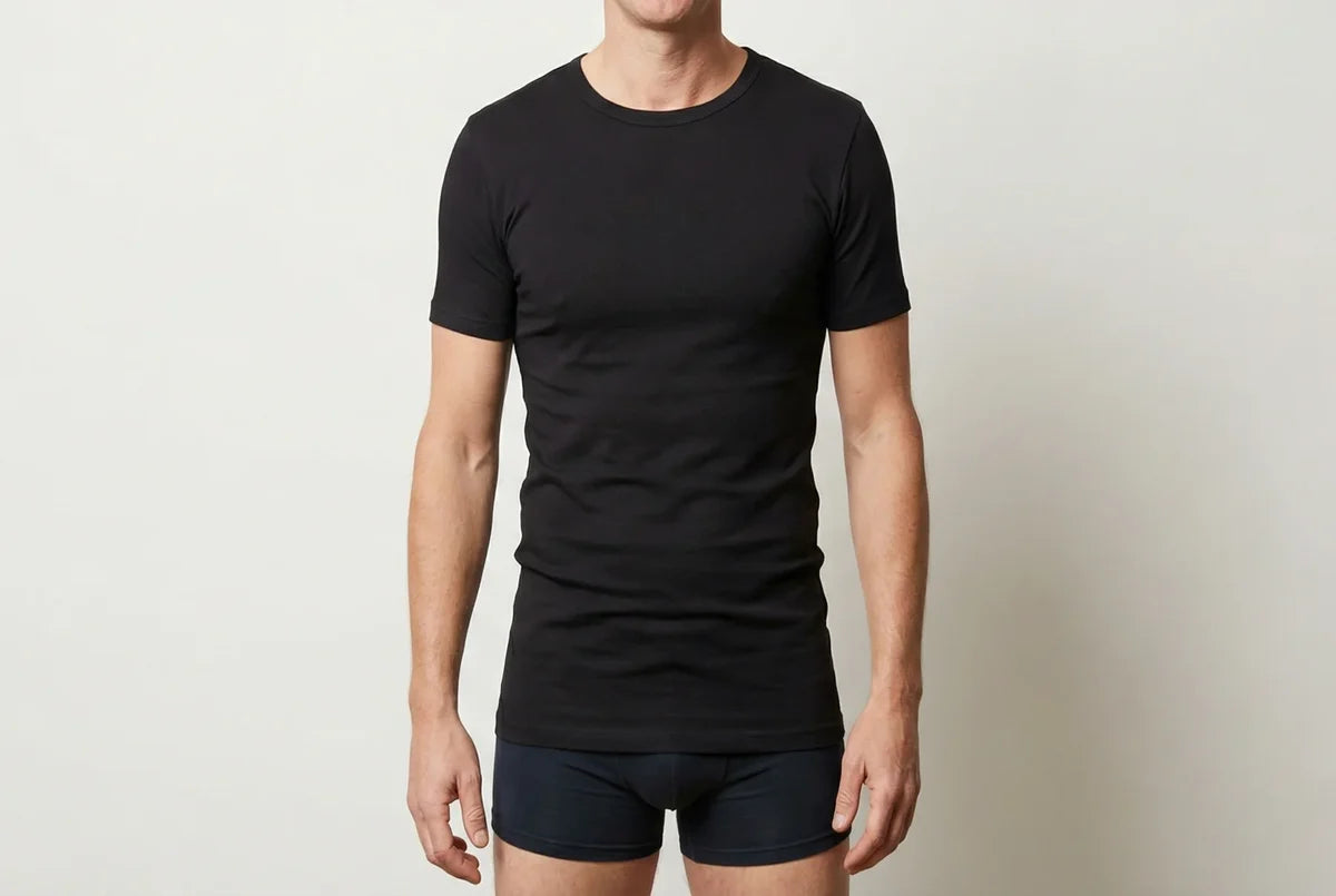 Beeren Heren T-Shirt Extra Lang M3000 Zwart voordeelpack - gedragen